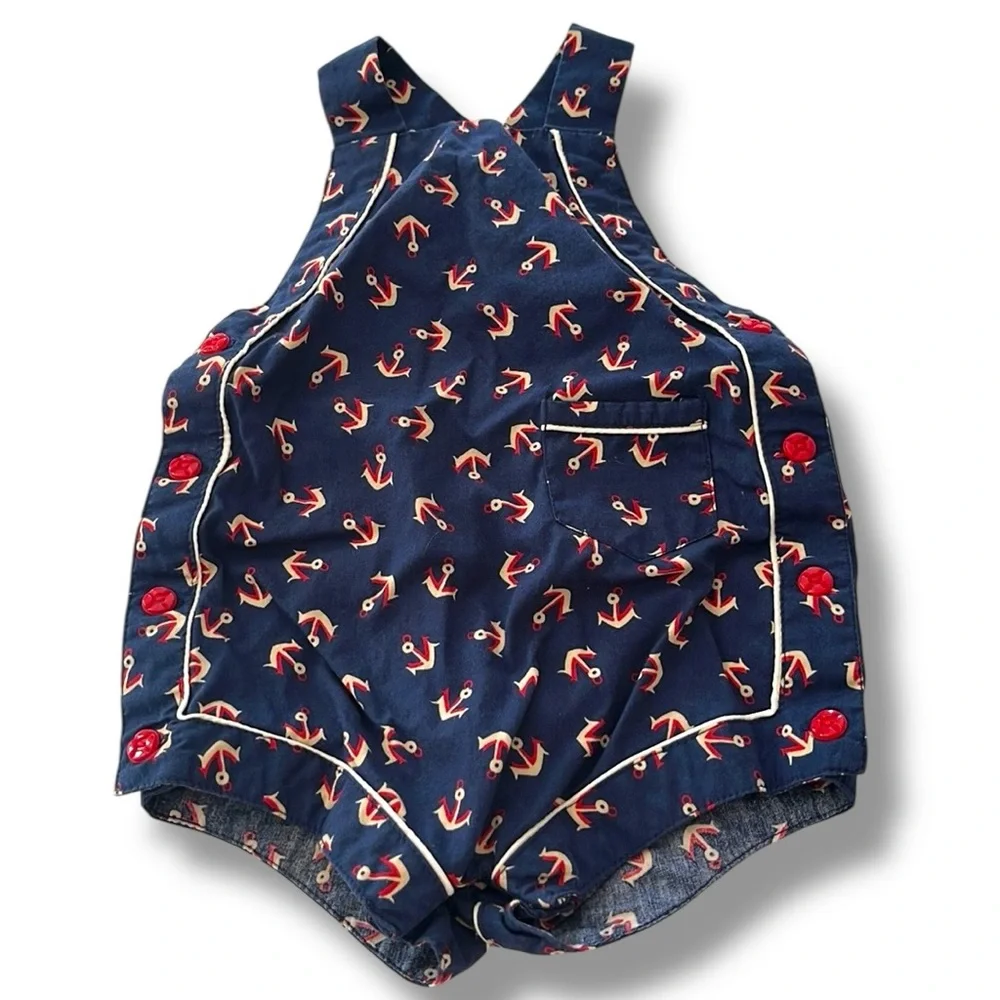 Ralph Lauren nautical anchor print Retro romper, baby Size 9m